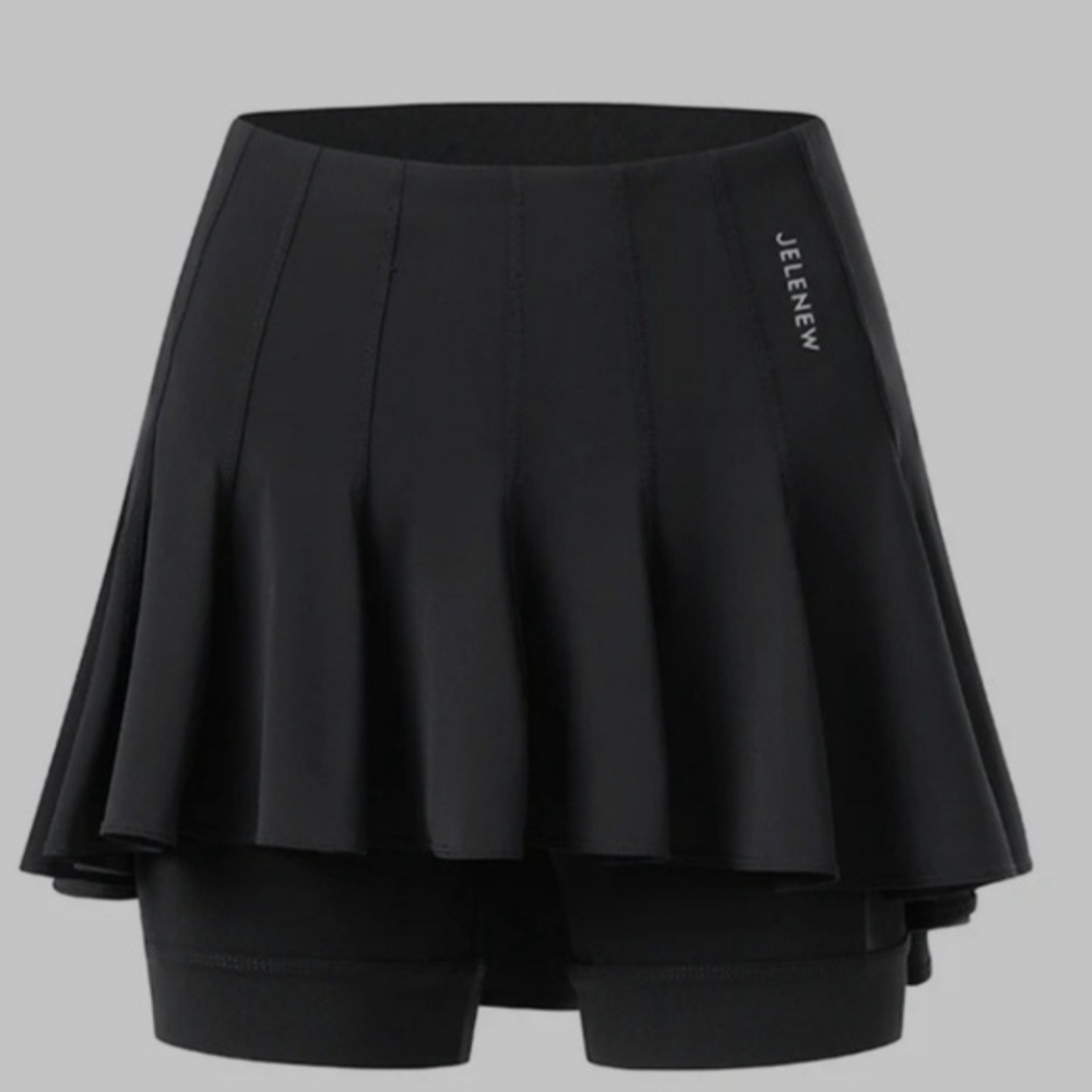 Jelenew Women's Black Cycling, Tennis, Pickleball Athletic Skirt Skort Size L - Picture 2 of 6